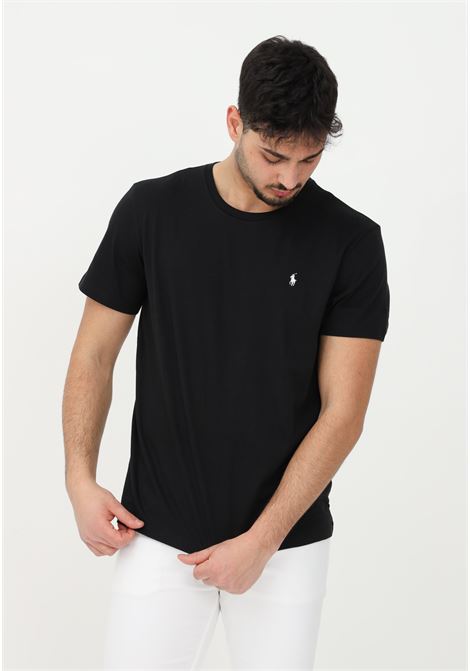 T-shirt casual nera da uomo con ricamo logo RALPH LAUREN | T-shirt | 714844756-001.