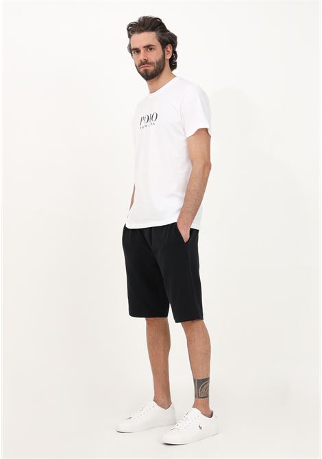 Shorts casual nero da uomo con girovita logato RALPH LAUREN | Shorts | 714899502-001.