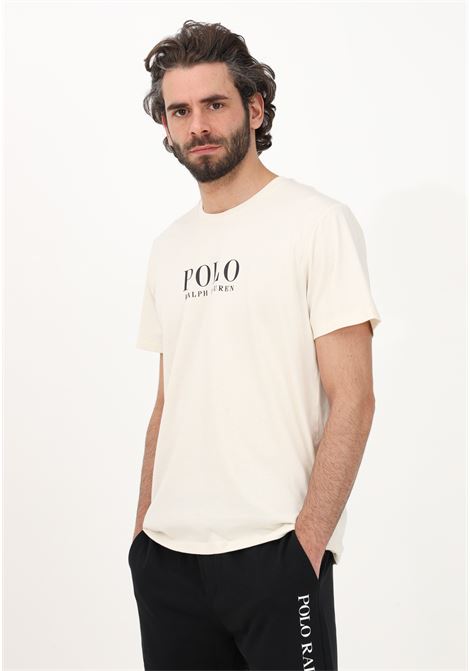 Men's beige casual t-shirt with logo print RALPH LAUREN | T-shirt | 714899613-001.