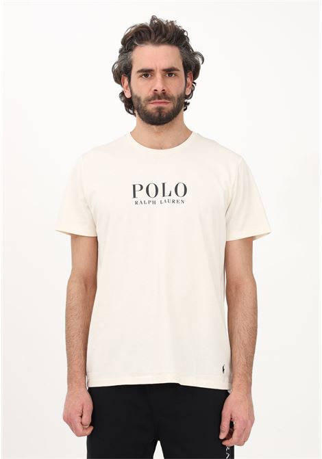 Men's beige casual t-shirt with logo print RALPH LAUREN | T-shirt | 714899613-001.