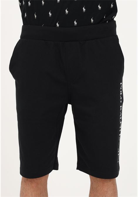 Men's black casual shorts with logo print RALPH LAUREN | Shorts | 714899620-003.