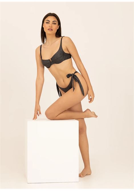 Women's black Aria bikini with glitter RELEVE | Beachwear | ARIA03GLITTER NERO