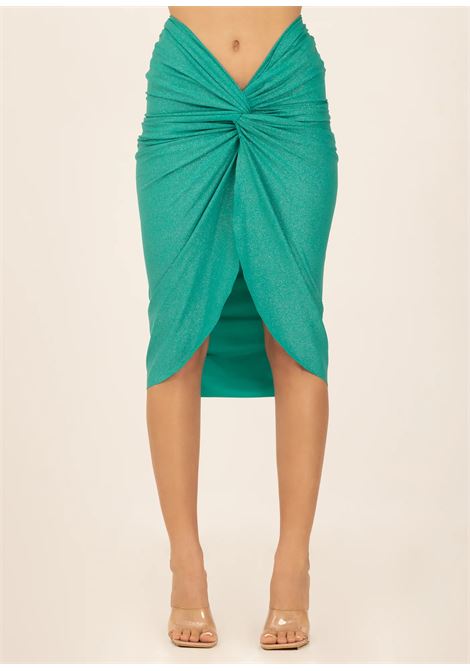 Hera green women's pareo skirt with glitter RELEVE | GONNA HERA GLITTERVERDE