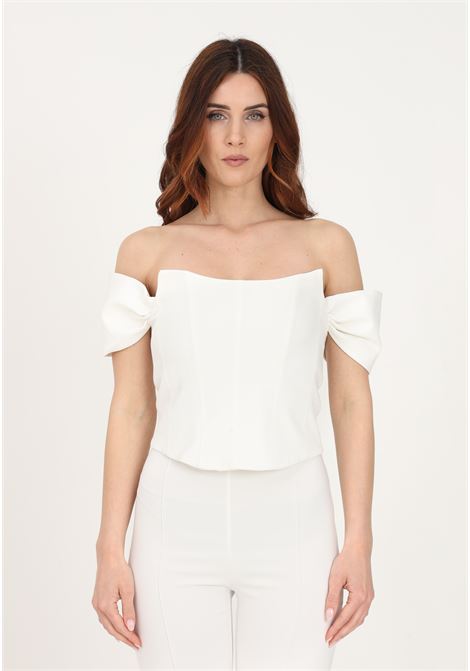 Women's white picket bodice with sleeves SANTAS | Top | ARUESBIANCO