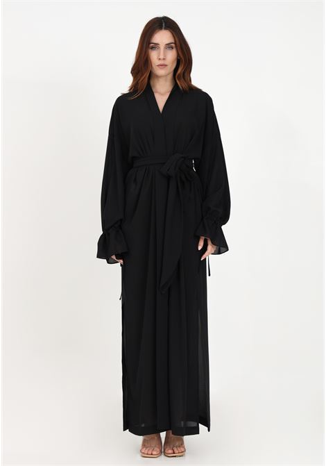 Black kimono dress for women SANTAS | SERPENSNERO