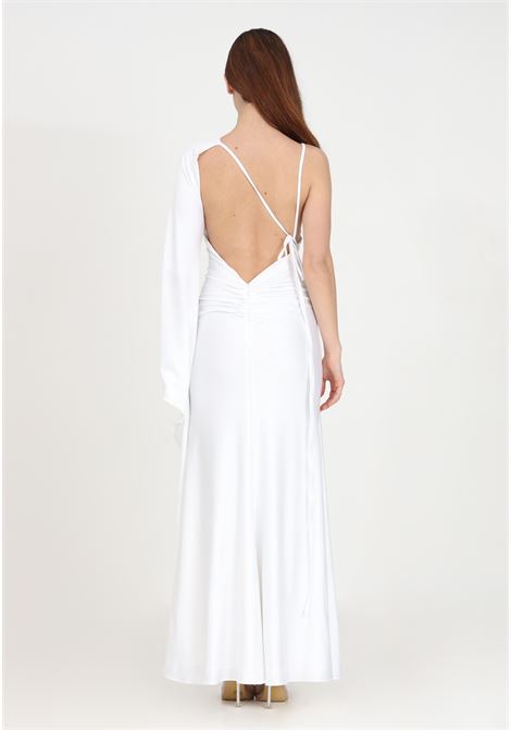 Women's long white dress with open back SANTAS | VIRGOBIANCO