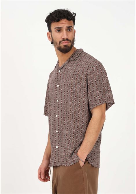 Casual burgundy shirt for men with all over pattern SELECTED HOMME | Shirt | 16088360FOG