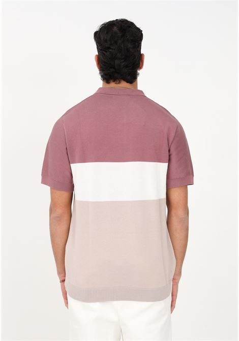 Multicolor men's polo shirt with colorblock motif SELECTED HOMME | Polo T-shirt | 16088615MAUVE