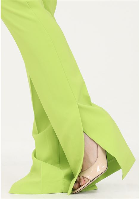 Pantalone elegante verde lime da donna con spacchi sul fondo SHIT | Pantaloni | SH23035LIME