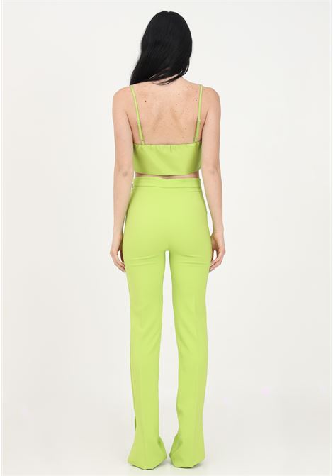 Pantalone elegante verde lime da donna con spacchi sul fondo SHIT | Pantaloni | SH23035LIME