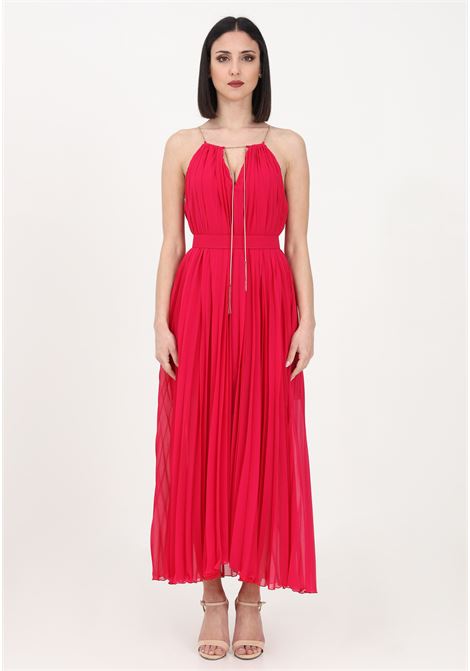 Long fuchsia pleated dress for women SIMONA CORSELLINI | P23CPAB009-01-TGEO00010619