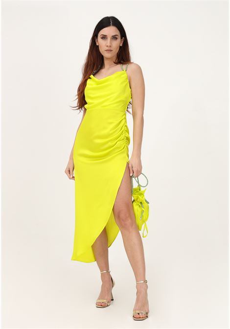 Women's lime midi dress with rhinestone strap SIMONA CORSELLINI | P23CPAB075-01-TCDC00290620