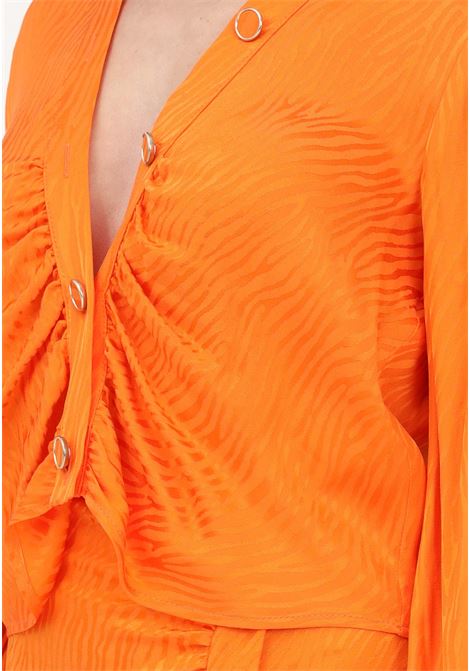 Camicia casual arancione da donna con fantasia in tono SIMONA CORSELLINI | Camicie | P23CPBL005-01-TJAQ00250613