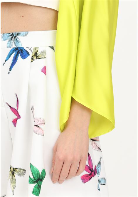 Women's lime cardigan in shiny satin SIMONA CORSELLINI | Cardigan | P23CPCS002-02-TCDC00290620