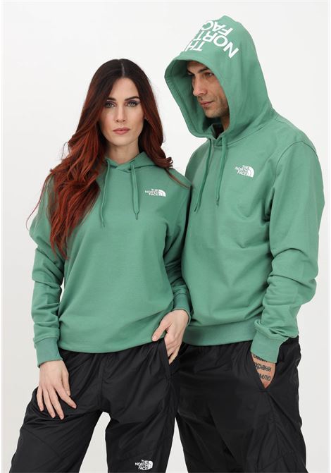 Felpa verde per uomo e donna con cappuccio e stampa logo THE NORTH FACE | NF0A2S57N111N111
