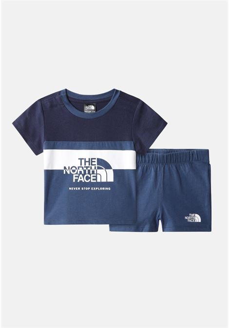Blue baby outfit with logo print and color block motif THE NORTH FACE | NF0A828NHDC1HDC1