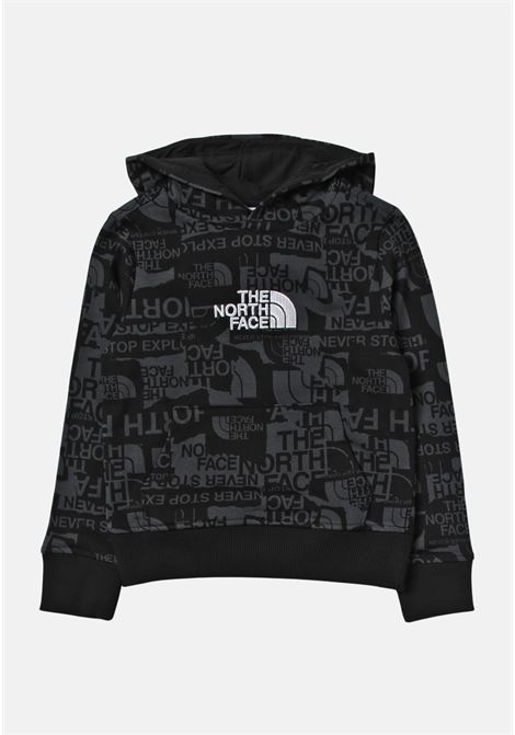 Black hooded sweatshirt for boy with all over logo THE NORTH FACE | NF0A82EGIW41IW41