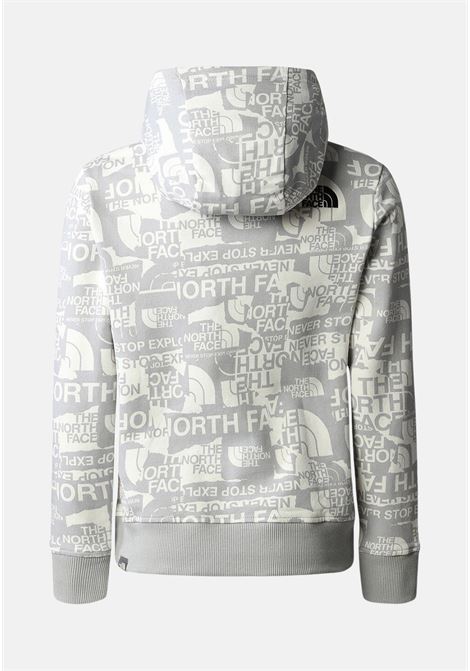 Gray hooded sweatshirt for boy with all over logo THE NORTH FACE | NF0A82EGIWD1IWD1