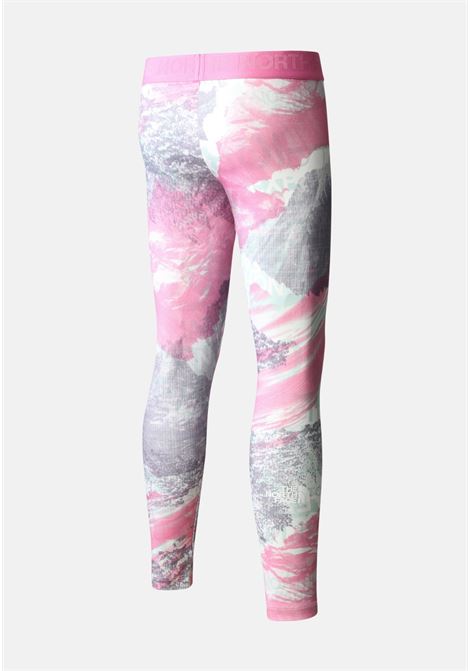 Pink Flex leggings for girls with abstract pattern and maxi logo print THE NORTH FACE | Leggings | NF0A82ERIXI1IXI1