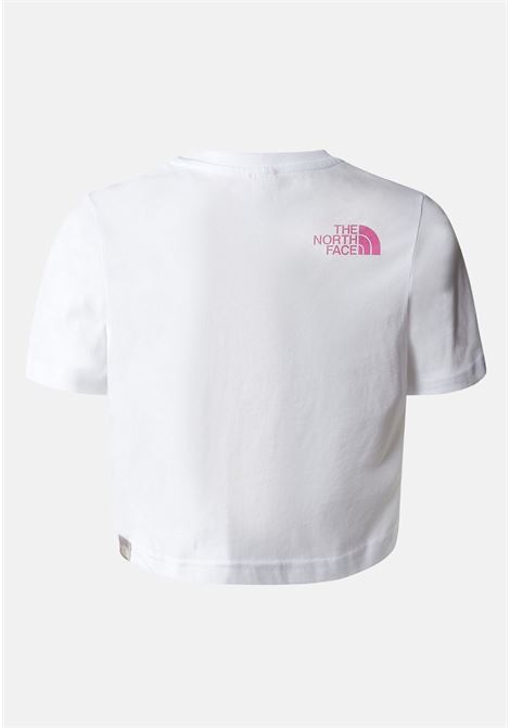 T-shirt casual bianca da bambina con stampa logo THE NORTH FACE | T-shirt | NF0A83EUFN41FN41