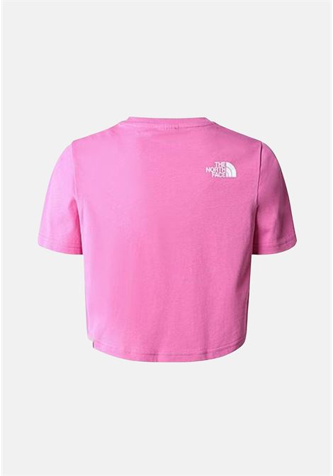 T-shirt casual fuxia da bambina con stampa logo lettering frontale THE NORTH FACE | T-shirt | NF0A83EULV71LV71