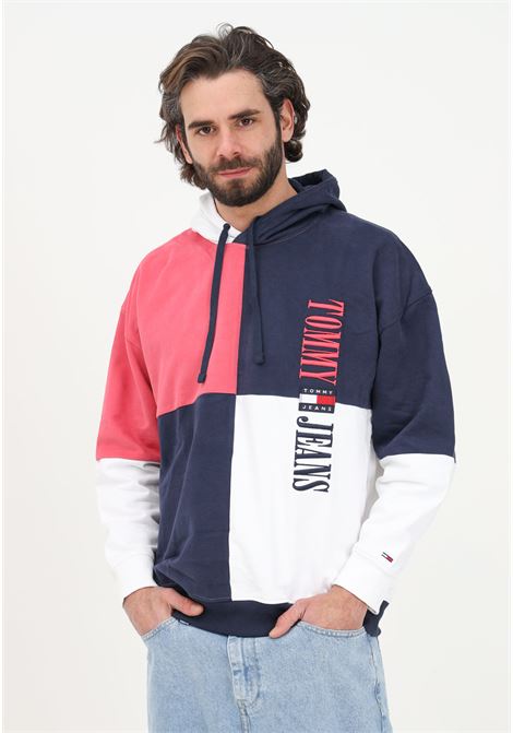 Multicolor hooded sweatshirt for men embellished with a checked pattern and logo embroidery TOMMY HILFIGER | Hoodie | DM0DM15708C87C87