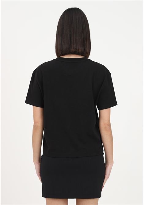 T-shirt casual nera da donna con patch logo TOMMY HILFIGER | T-shirt | DW0DW10404BDSBDS