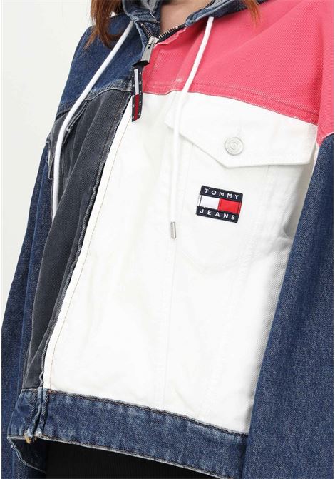 Women's oversized denim jacket with color block motif TOMMY HILFIGER | DW0DW148381BJ1BJ