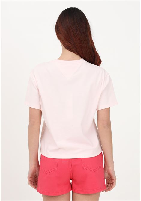 T-shirt casual rosa da donna con patch logo TOMMY HILFIGER | T-shirt | DW0DW15640TJ9tj9