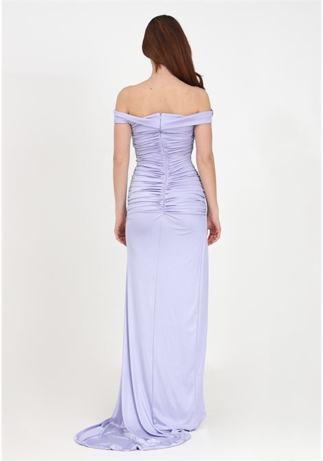 Long lilac women's dress with boat neckline VALERIA MAZZA | 298GLICINE