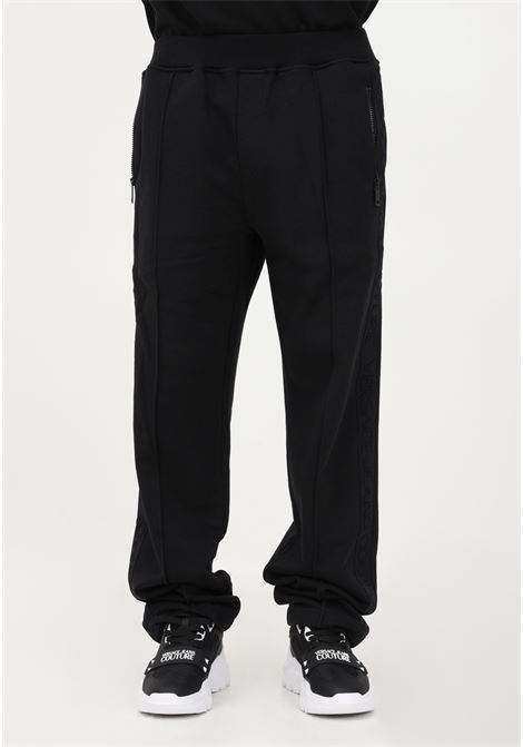 Casual black trousers for men with logoed side bands VERSACE JEANS COUTURE | Pants | 74GAA318F0010899