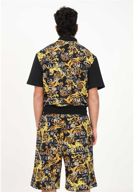 Shorts casual nero da uomo con stampa Logo Couture VERSACE JEANS COUTURE | Shorts | 74GAD3B0FS063G89