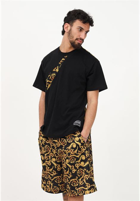 Men's black casual shorts with Sketch Couture print VERSACE JEANS COUTURE | Shorts | 74GAD3B1FS062G89