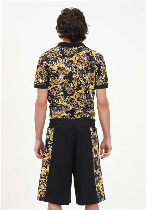 Shorts casual nero da uomo con fantasia Logo Couture laterale VERSACE JEANS COUTURE | Shorts | 74GAD3C0FS063G89