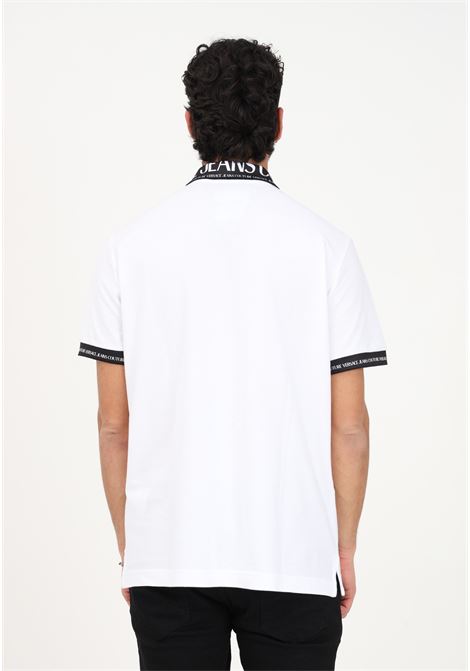 White polo shirt for men with printed logo VERSACE JEANS COUTURE | Polo T-shirt | 74GAGT02CJ01T003