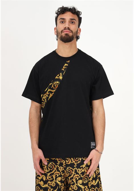 T-shirt casual nera da uomo con stampa Sketch Couture VERSACE JEANS COUTURE | T-shirt | 74GAH616JS170G89 899-948