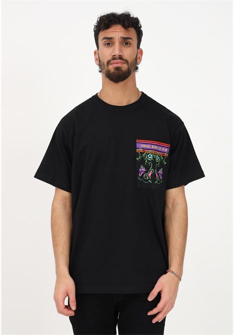 V-Emblem Garden motif men's black casual t-shirt VERSACE JEANS COUTURE | T-shirt | 74GAH6RGJS173G89