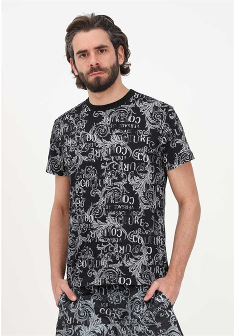 Black casual t-shirt for men with Logo Couture pattern VERSACE JEANS COUTURE | T-shirt | 74GAH6S0JS161801