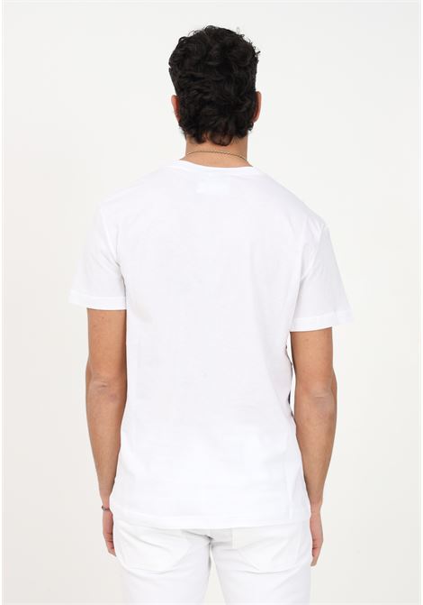 Men's white casual T-shirt with V-Emblem Garden logo print VERSACE JEANS COUTURE | T-shirt | 74GAH6SGJS174G03