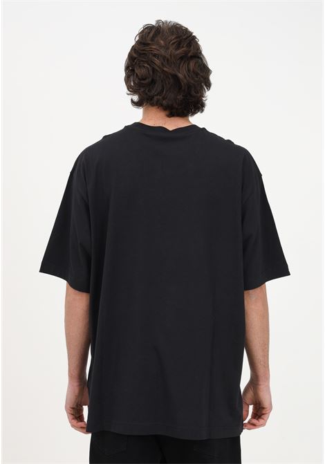 Men's black casual t-shirt with front print VERSACE JEANS COUTURE | T-shirt | 74GAHE01CJ00E899