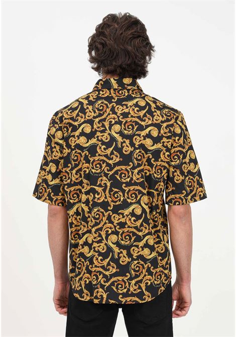 Black men's shirt with all-over Sketch Couture pattern VERSACE JEANS COUTURE | Shirt | 74GAL211NS196G89