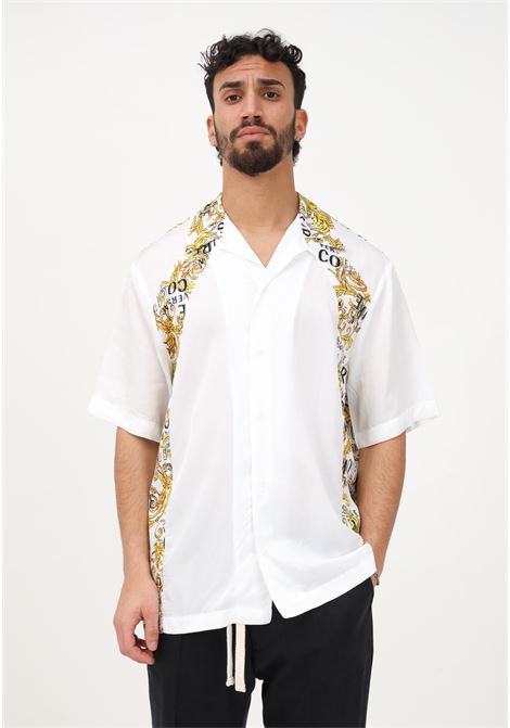 Camicia casual bianca da uomo con stampa Logo Couture VERSACE JEANS COUTURE | Camicie | 74GAL221NS219G03