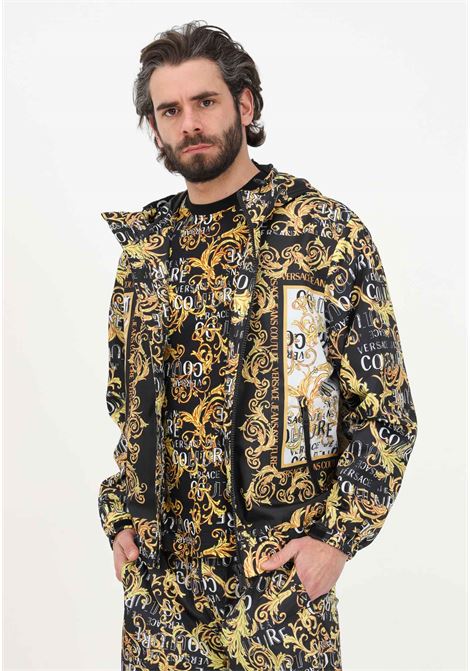 Men's black windbreaker with Logo Couture print VERSACE JEANS COUTURE | 74GASD06CQS56L01  899-003