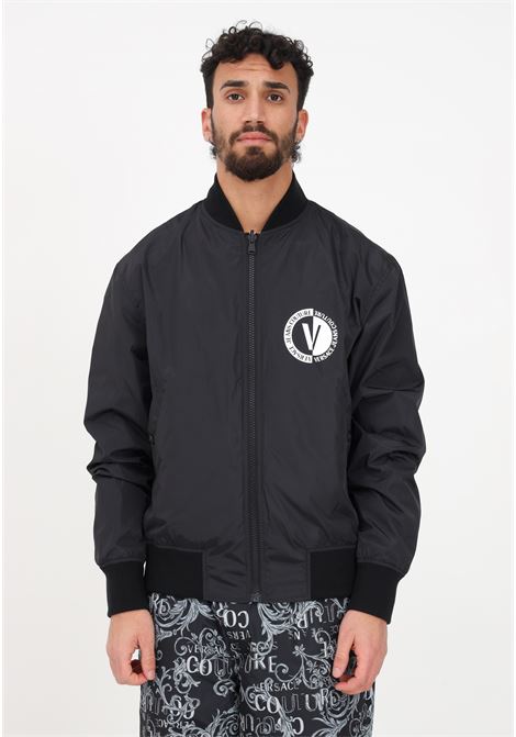 Men's black double-faced windbreaker VERSACE JEANS COUTURE | 74GASD17CQS51801