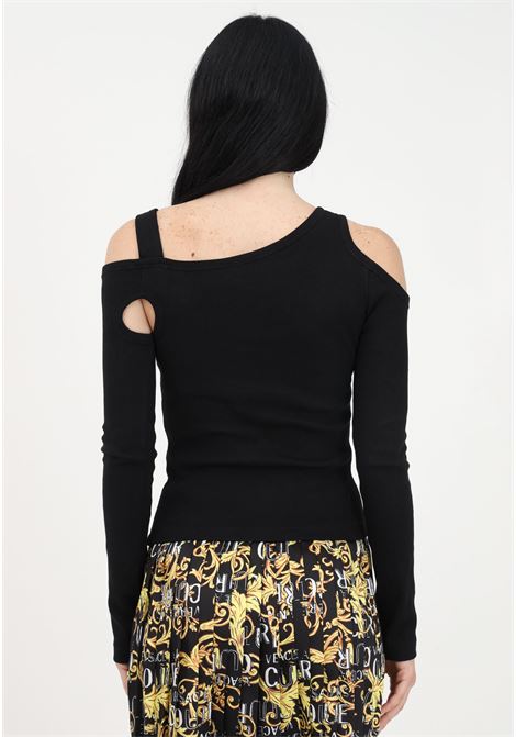 Women's black long-sleeved shirt with Baroque buckle VERSACE JEANS COUTURE | 74HAH607J0004899