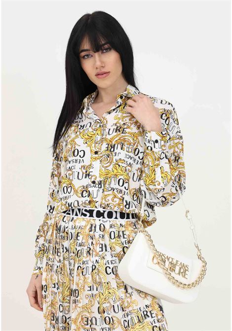 White casual shirt for women with Logo Couture and baroque pattern VERSACE JEANS COUTURE | Shirt | 74HAL211NS219G03 003-948