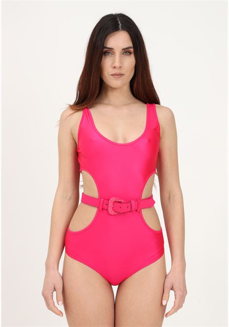 Women's fuchsia body with baroque buckle and side cut-out details VERSACE JEANS COUTURE | Body | 74HAM233J0062406