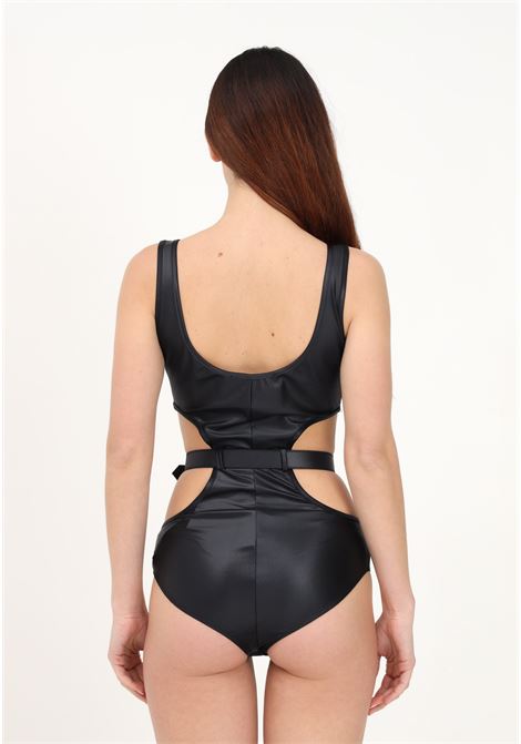 Body nero da donna con fibbia baroque e dettagli cut-out laterali VERSACE JEANS COUTURE | Body | 74HAM233J0062899