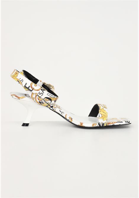 White women's sandals with Logo Couture pattern VERSACE JEANS COUTURE | Sandals | 74VA3S40ZS366G03