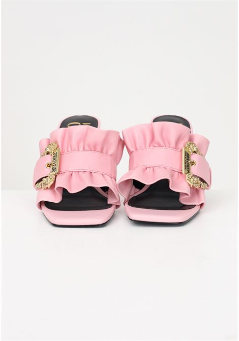 Pink open mules for women with Baroque buckle VERSACE JEANS COUTURE | Sandals | 74VA3S7071570443